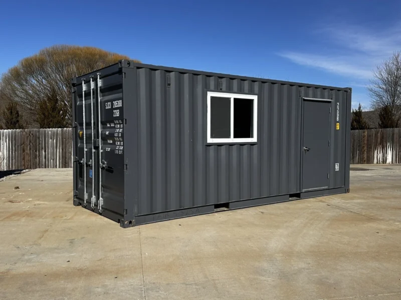 20 ft 20’ Slate Gray Shiplap 120V Shipping Container Office Mini Split - Image 10