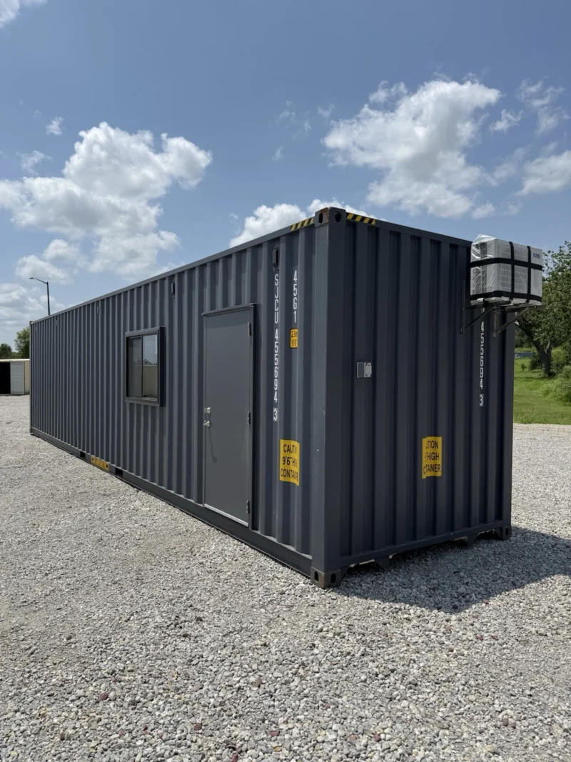 40ft New Slate Gray Shipping Container Office For Commercial Use Spray Foam - Image 1