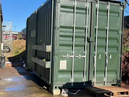 Converted shipping container, office, off-grid tiny home
